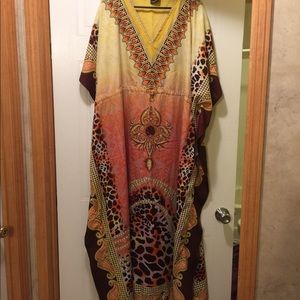 Orange brown and white dashiki